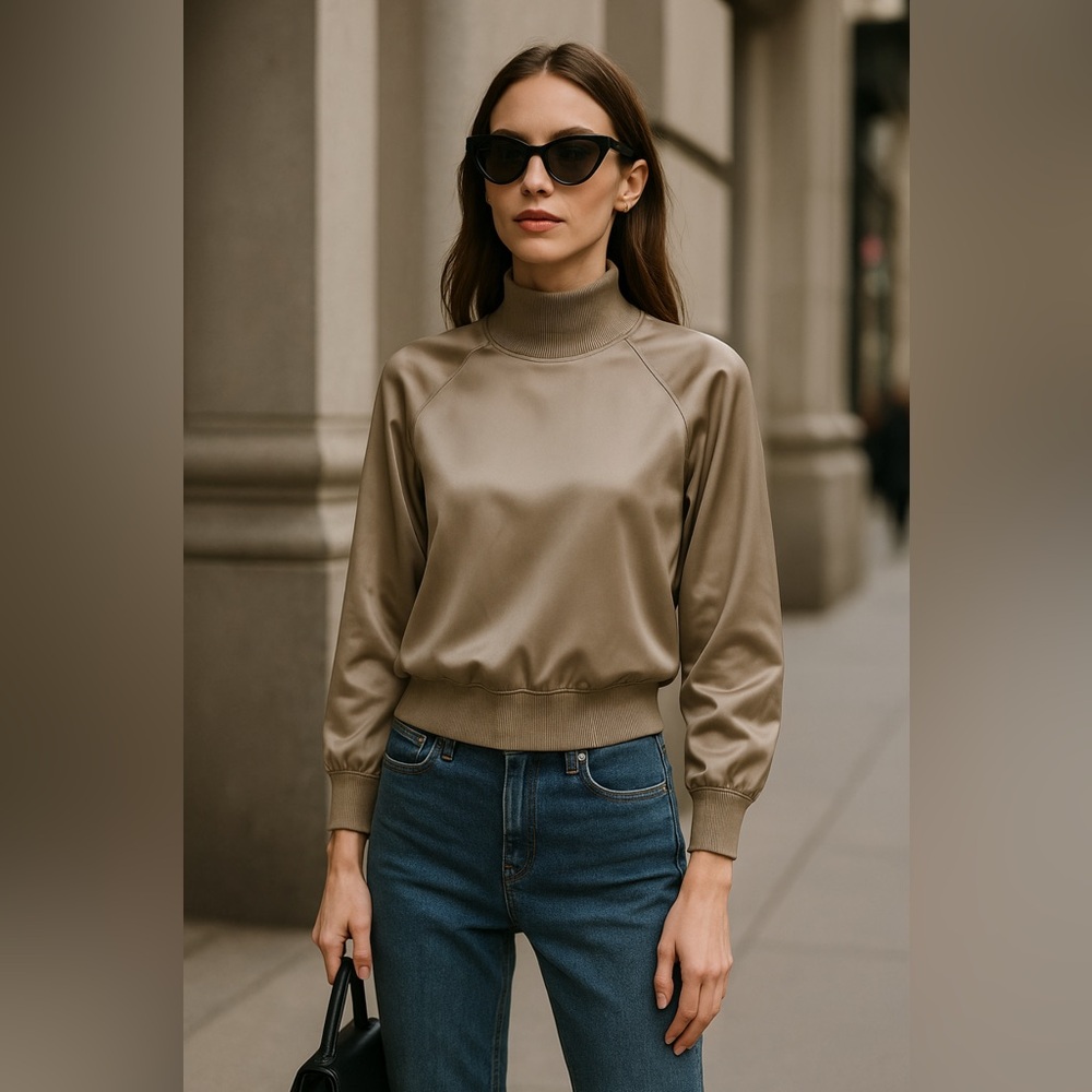 Club Monaco Beige Satin Top